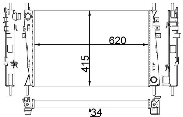 Kühler, Motorkühlung MAHLE CR 1348 000S