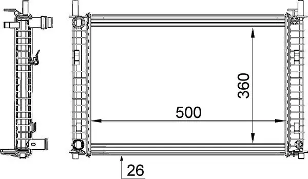 Kühler, Motorkühlung MAHLE CR 1356 000S