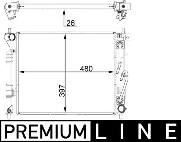 Kühler, Motorkühlung MAHLE CR 1405 000P