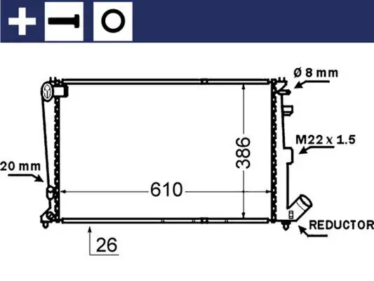 Kühler, Motorkühlung MAHLE CR 1429 000S Bild Kühler, Motorkühlung MAHLE CR 1429 000S