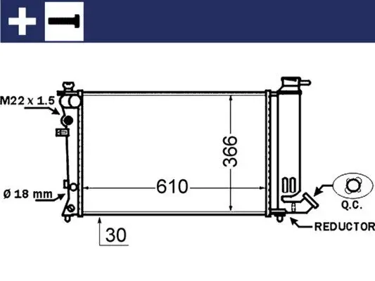 Kühler, Motorkühlung MAHLE CR 1431 000S