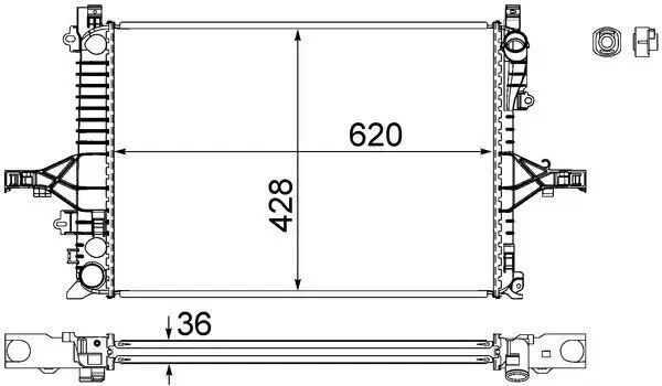 Kühler, Motorkühlung MAHLE CR 1546 000S