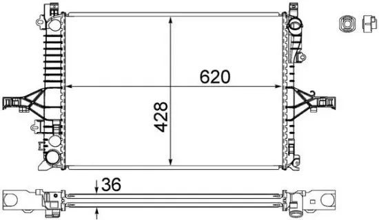 Kühler, Motorkühlung MAHLE CR 1546 000S Bild Kühler, Motorkühlung MAHLE CR 1546 000S