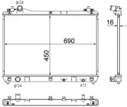 Kühler, Motorkühlung MAHLE CR 1871 000S