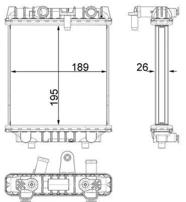 Kühler, Motorkühlung MAHLE CR 1966 000P Bild Kühler, Motorkühlung MAHLE CR 1966 000P