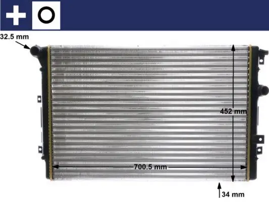 Kühler, Motorkühlung MAHLE CR 2032 000S