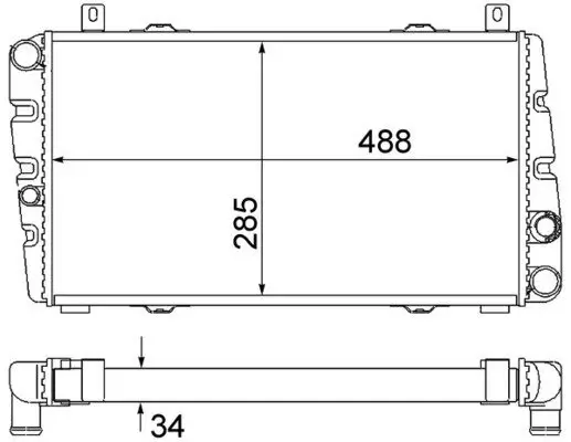 Kühler, Motorkühlung MAHLE CR 2034 000S