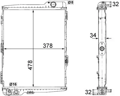 Kühler, Motorkühlung MAHLE CR 253 000S