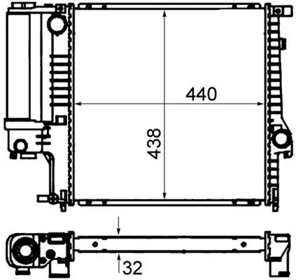 Kühler, Motorkühlung MAHLE CR 330 000S