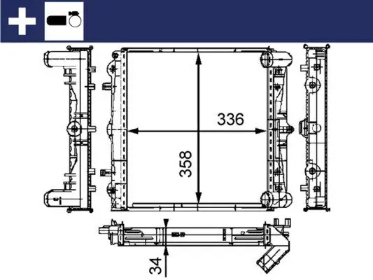 Kühler, Motorkühlung MAHLE CR 383 000S