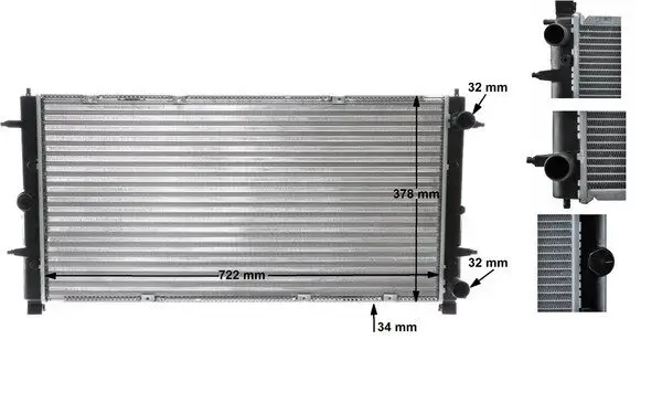 Kühler, Motorkühlung MAHLE CR 398 000S