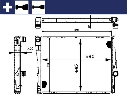 Kühler, Motorkühlung MAHLE CR 455 000S Bild Kühler, Motorkühlung MAHLE CR 455 000S