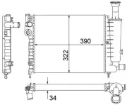 Kühler, Motorkühlung MAHLE CR 491 000S