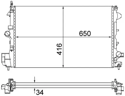 Kühler, Motorkühlung MAHLE CR 835 001S