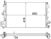 Kühler, Motorkühlung MAHLE CR 835 001S