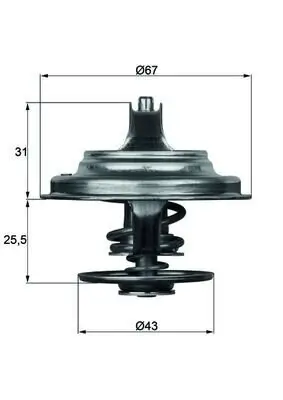 Thermostat, Kühlmittel MAHLE TX 23 83D Bild Thermostat, Kühlmittel MAHLE TX 23 83D