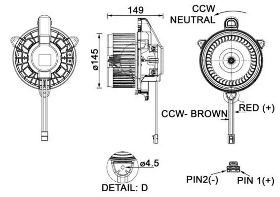 Innenraumgebläse 12 V MAHLE AB 277 000P