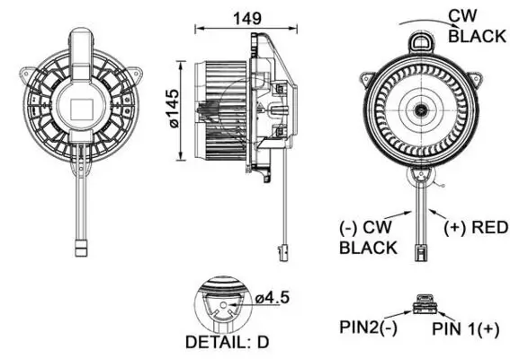 Innenraumgebläse 12 V MAHLE AB 278 000P