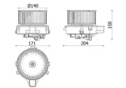 Innenraumgebläse 12 V MAHLE AB 284 000P