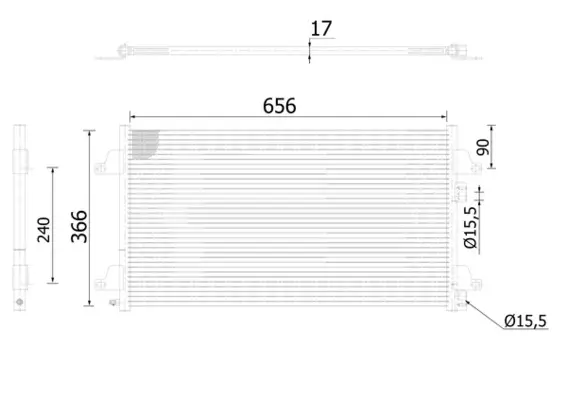 Kondensator, Klimaanlage MAHLE AC 366 000S