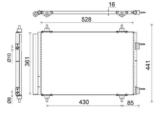 Kondensator, Klimaanlage MAHLE AC 554 000S