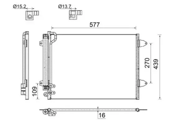 Kondensator, Klimaanlage MAHLE AC 666 000S Bild Kondensator, Klimaanlage MAHLE AC 666 000S