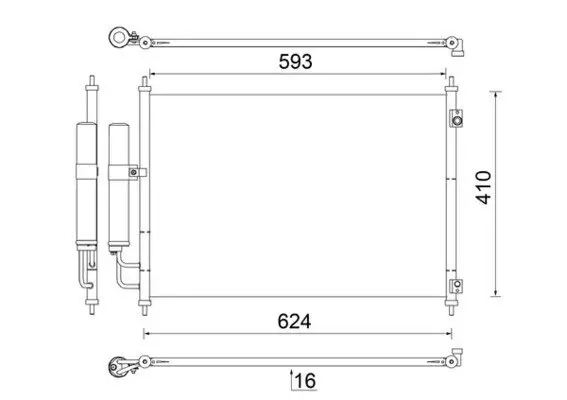 Kondensator, Klimaanlage MAHLE AC 829 000S