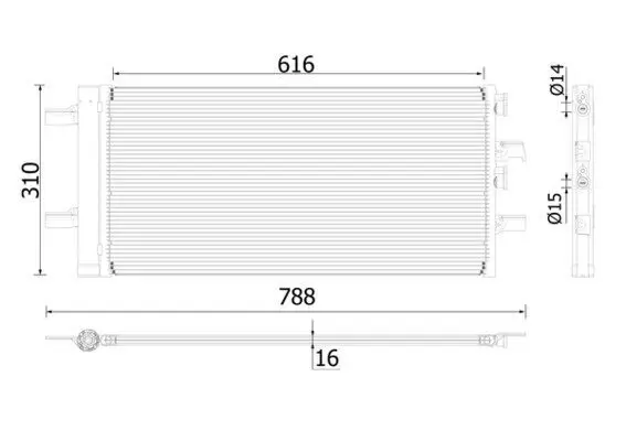 Kondensator, Klimaanlage MAHLE AC 891 000P
