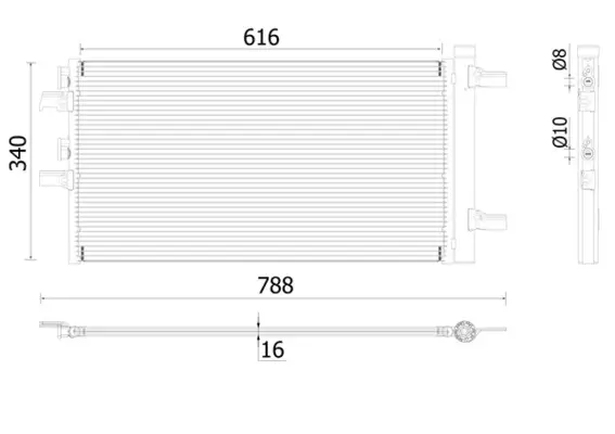 Kondensator, Klimaanlage MAHLE AC 895 000P