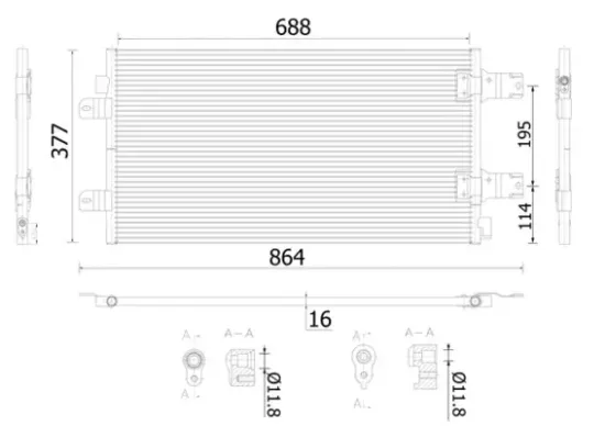 Kondensator, Klimaanlage MAHLE AC 906 000S Bild Kondensator, Klimaanlage MAHLE AC 906 000S