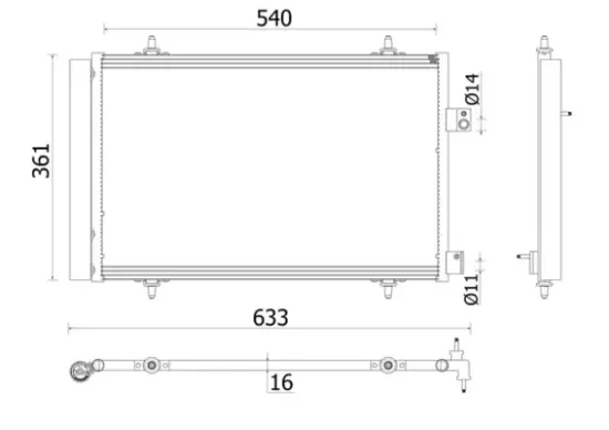 Kondensator, Klimaanlage MAHLE AC 922 000P Bild Kondensator, Klimaanlage MAHLE AC 922 000P