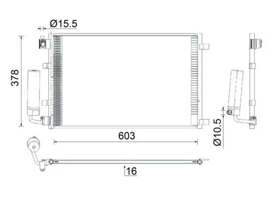 Kondensator, Klimaanlage MAHLE AC 923 000S