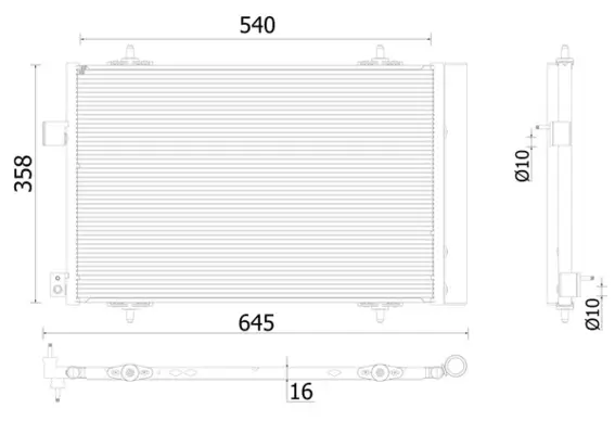 Kondensator, Klimaanlage MAHLE AC 938 000P