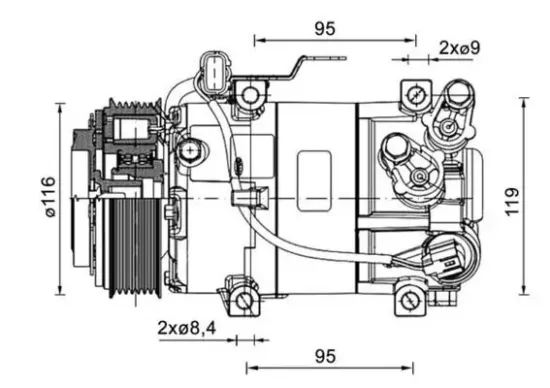 Kompressor, Klimaanlage 12 V MAHLE ACP 1460 000P Bild Kompressor, Klimaanlage 12 V MAHLE ACP 1460 000P