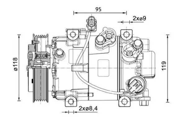 Kompressor, Klimaanlage 12 V MAHLE ACP 1466 000P