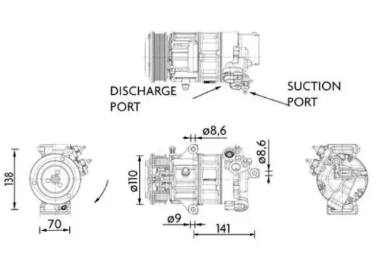Kompressor, Klimaanlage MAHLE ACP 1491 000P Bild Kompressor, Klimaanlage MAHLE ACP 1491 000P