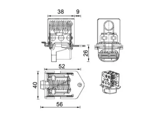 Vorwiderstand, Elektromotor (Kühlerlüfter) MAHLE CFR 1 000P Bild Vorwiderstand, Elektromotor (Kühlerlüfter) MAHLE CFR 1 000P