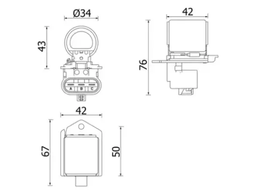 Vorwiderstand, Elektromotor (Kühlerlüfter) MAHLE CFR 2 000P Bild Vorwiderstand, Elektromotor (Kühlerlüfter) MAHLE CFR 2 000P