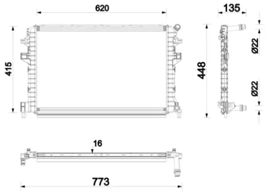 Niedertemperaturkühler, Ladeluftkühler MAHLE CIR 34 000P Bild Niedertemperaturkühler, Ladeluftkühler MAHLE CIR 34 000P