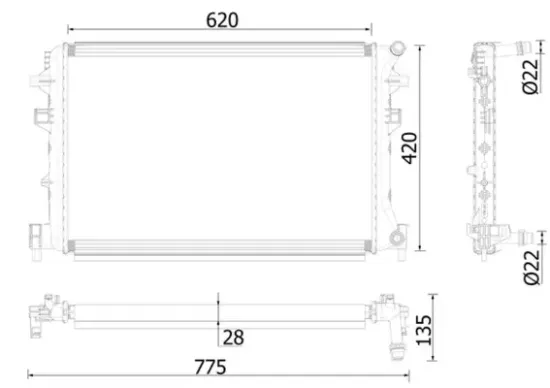 Niedertemperaturkühler, Ladeluftkühler MAHLE CIR 38 000P Bild Niedertemperaturkühler, Ladeluftkühler MAHLE CIR 38 000P