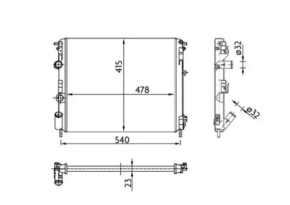 Kühler, Motorkühlung MAHLE CR 36 000S Bild Kühler, Motorkühlung MAHLE CR 36 000S