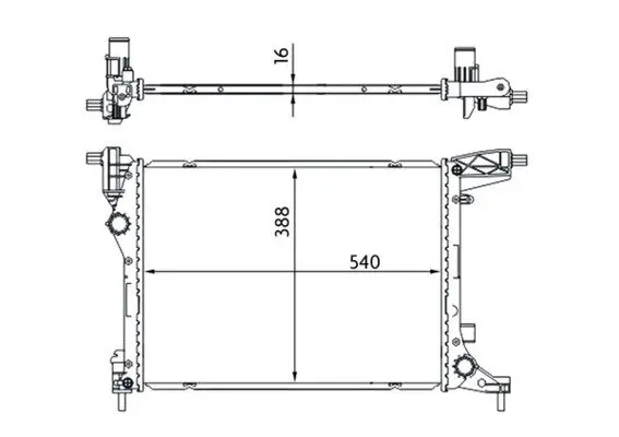 Kühler, Motorkühlung MAHLE CR 1663 000S