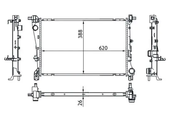 Kühler, Motorkühlung MAHLE CR 1664 000S