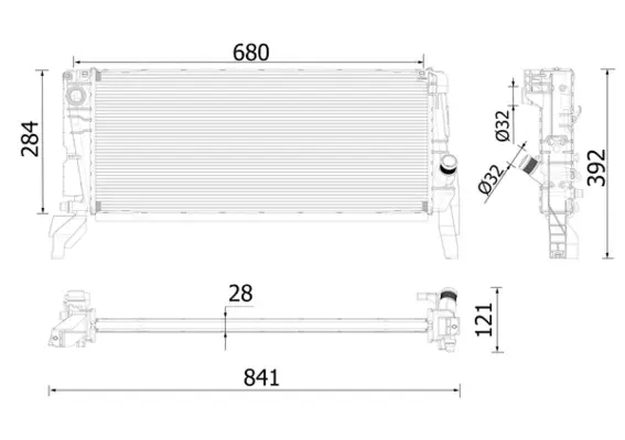 Kühler, Motorkühlung MAHLE CR 2319 000P