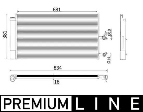 Kondensator, Klimaanlage MAHLE AC 890 000P Bild Kondensator, Klimaanlage MAHLE AC 890 000P