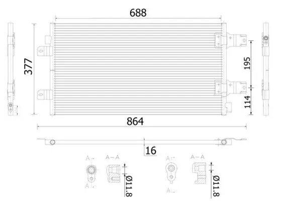 Kondensator, Klimaanlage MAHLE AC 906 000S