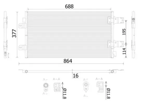 Kondensator, Klimaanlage MAHLE AC 906 000S Bild Kondensator, Klimaanlage MAHLE AC 906 000S