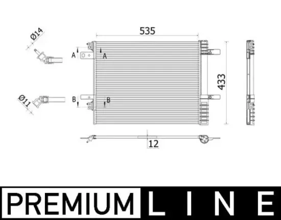 Kondensator, Klimaanlage MAHLE AC 943 000P Bild Kondensator, Klimaanlage MAHLE AC 943 000P