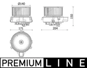 Innenraumgebläse 12 V MAHLE AB 284 000P