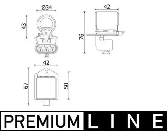 Vorwiderstand, Elektromotor (Kühlerlüfter) MAHLE CFR 2 000P Bild Vorwiderstand, Elektromotor (Kühlerlüfter) MAHLE CFR 2 000P